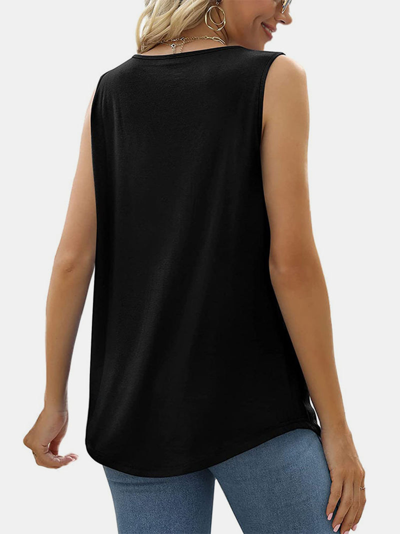 Audrey Ruched Square Neck Tank