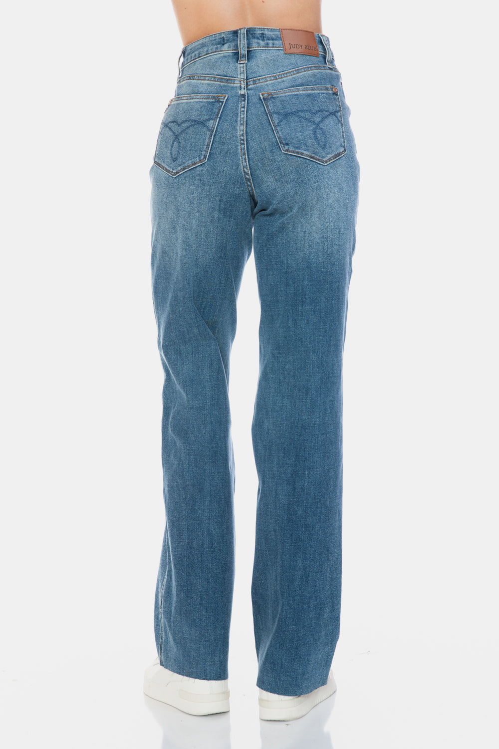 Claire Tummy Control Cut Raw Hem Straight Judy Blue Jeans