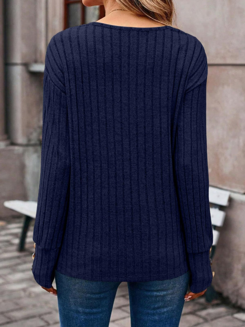 Haven Ribbed V-Neck Long Sleeve
