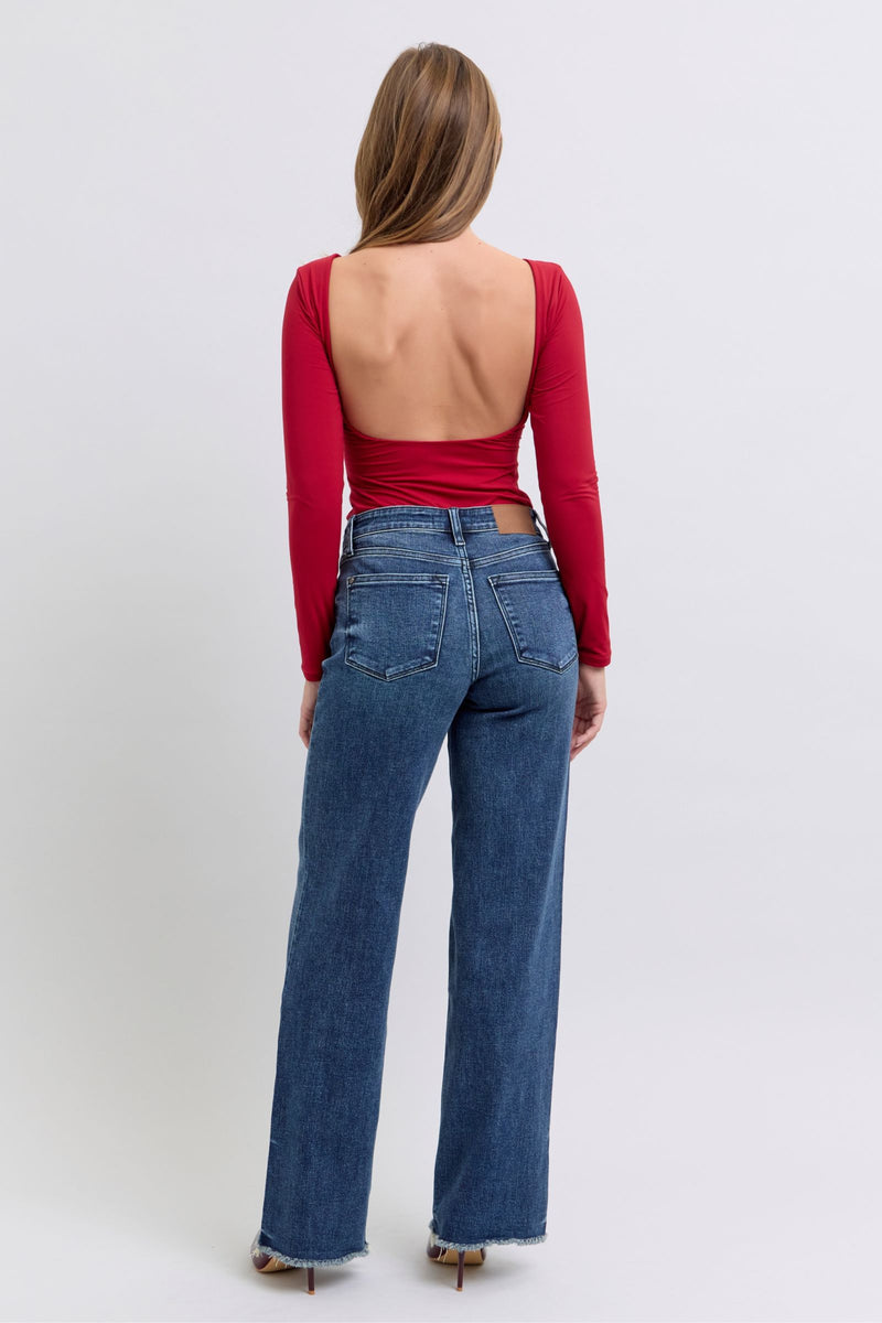 Paris Raw Hem Mid Rise Judy Blue Jeans