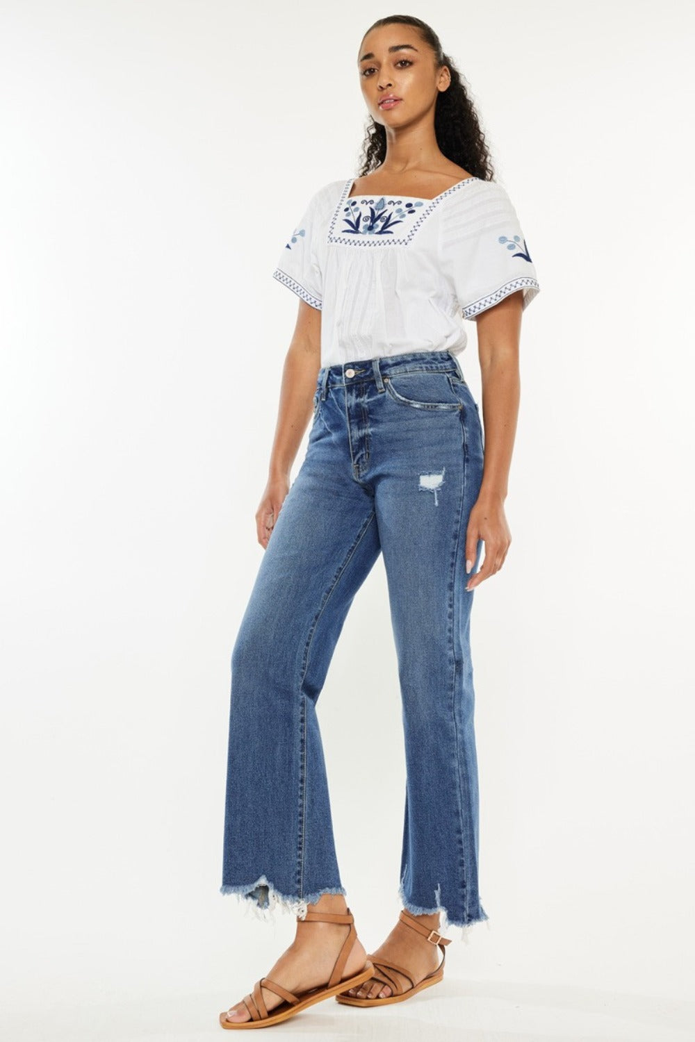 Marissa Kancan High Rise Slim Wide Leg Jeans