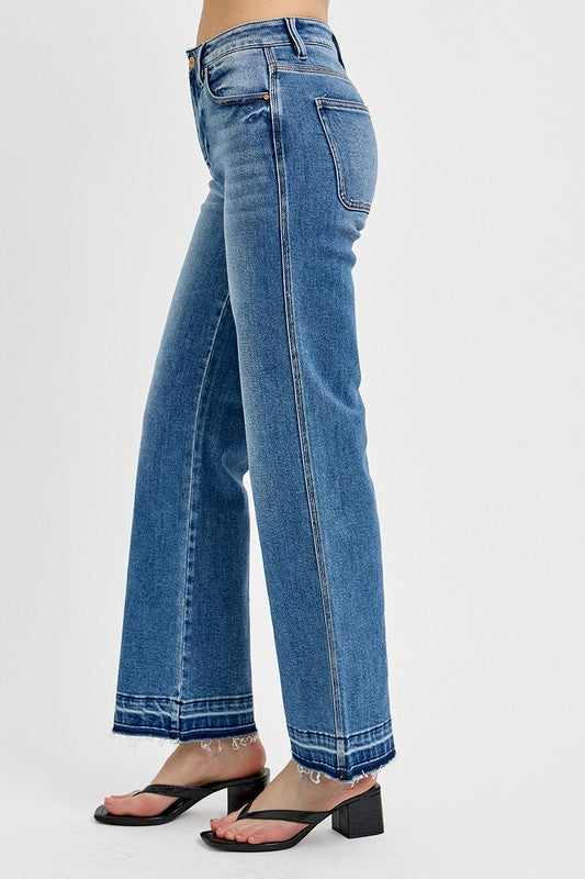 Eden RISEN Raw Hem Ankle Bootcut Jeans