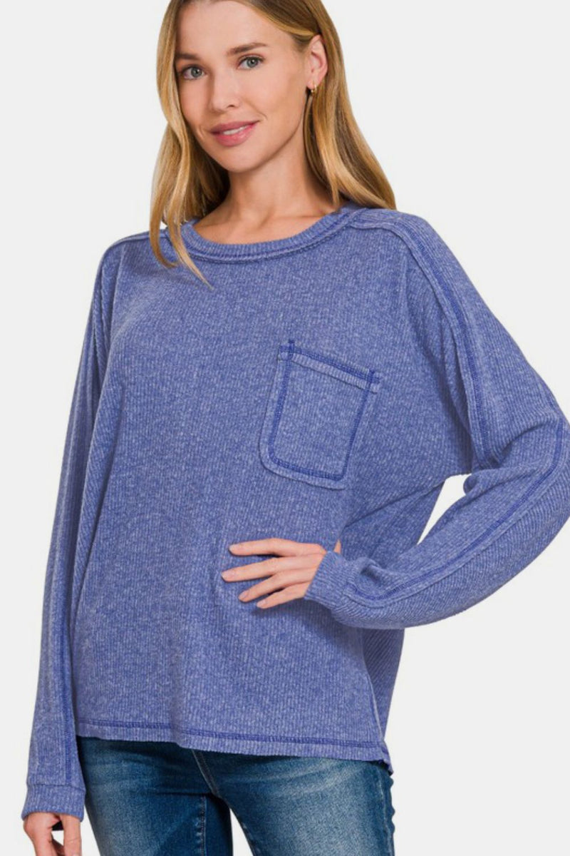 Clara Ribbed Hacci Knit Top