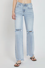 Sophia High Rise Distressed Wide Leg RISEN Jeans