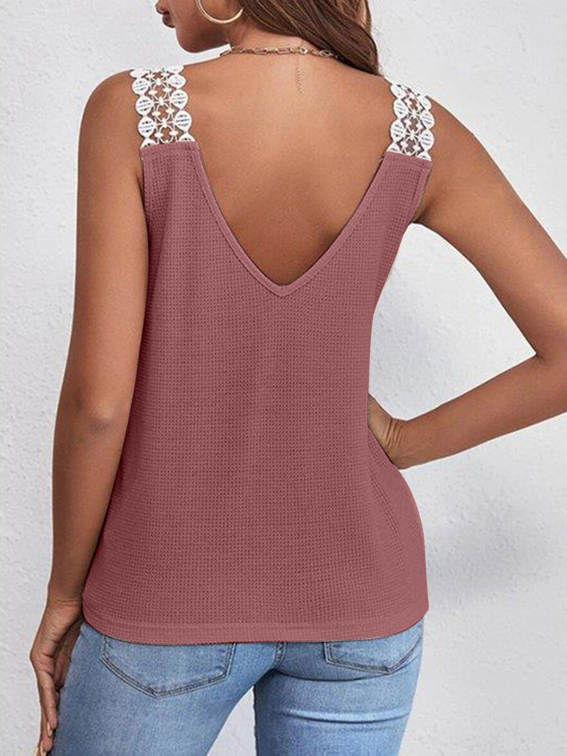 Sloane Lace Detail V-Neck Tank