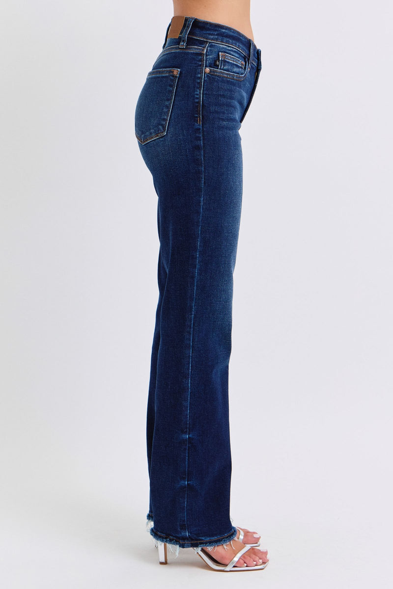 Marissa Raw Hem Straight Leg Judy Blue Jeans