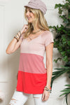 Heather Color Block Short Sleeve Top