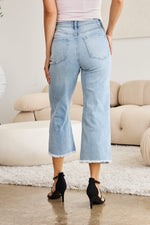 Taylor Tummy Control High Waist Raw Hem Distressed Risen Jeans