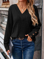 Haven Ribbed V-Neck Long Sleeve