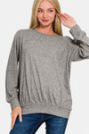 Kylie Melange Round Neck Top