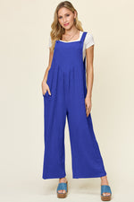 Tifanee Texture Sleeveless Wide Leg Overall