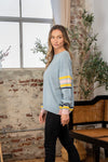 Ellie Contrast Stripes Long Sleeve Sweater