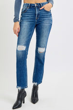 Sloane High Rise Distressed Crop Straight Jeans by RISEN