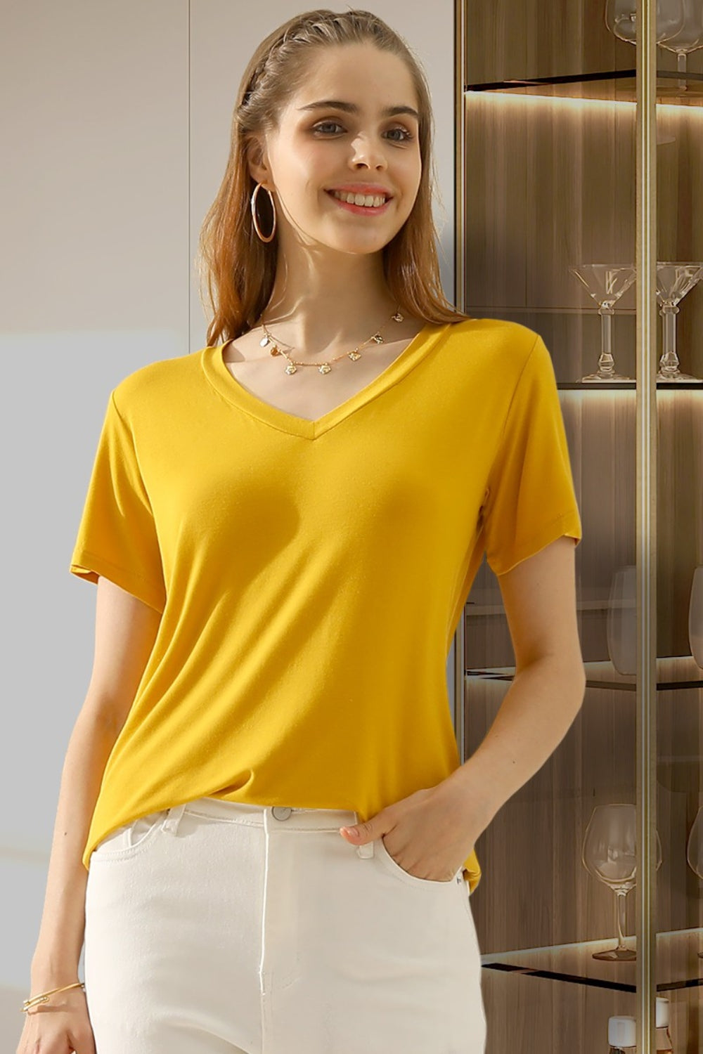 Hazel V-Neck Short Sleeve T-Shirt