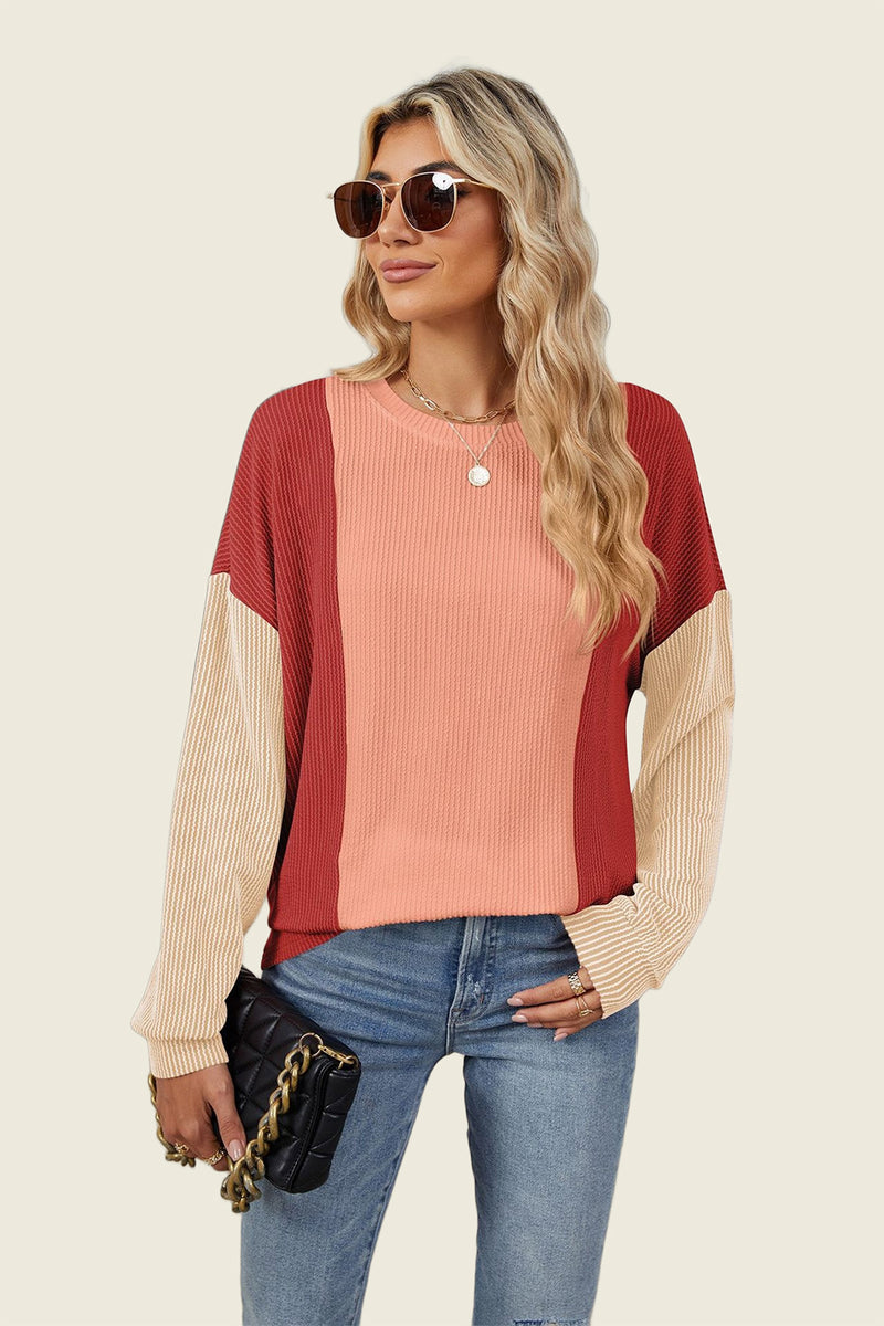 Rae Contrast Long Sleeve Top