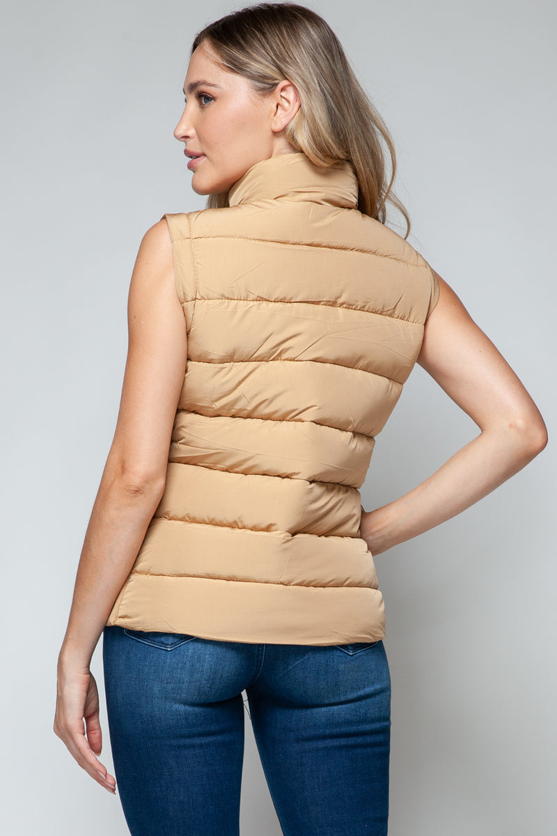 Sady Zip Up Turtleneck Vest with Pockets