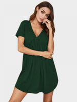 Marcella V-Neck Short Sleeve Lounge Dress