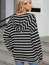 Miranda Drawstring Striped Long Sleeve Hoodie