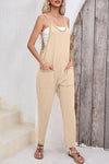 Rainy Pocketed Scoop Neck Spaghetti Strap Overalls