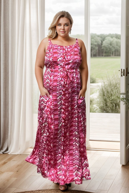 Abby Road Hot Pink Maxi Dress