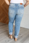 Aiden High Rise Patch Pocket Distressed Boyfriend Judy Blue Jeans