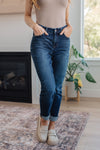 Amber Mid Rise Cuffed Slim Fit Judy Blue Jeans