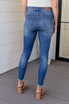 Amy High Rise Control Top Side Slit Skinny Judy Blue Jeans