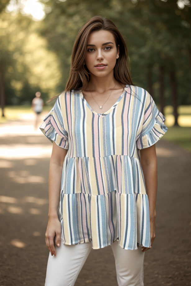 Angelic Striped Short Sleeve