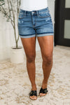Annie Mid Rise Cell Phone Pocket Dad Judy Blue Shorts