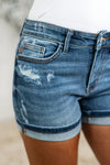 Annie Mid Rise Cell Phone Pocket Dad Judy Blue Shorts