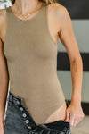 Any Time, Any Place Bodysuit in Mocha Brown