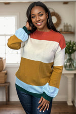 As The Leaves Change Colorblock Sweater