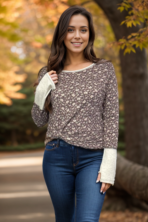 Aster Floral - Thumbhole Top