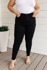 Audrey High Rise Control Top Classic Skinny Judy Blue Jeans in Black
