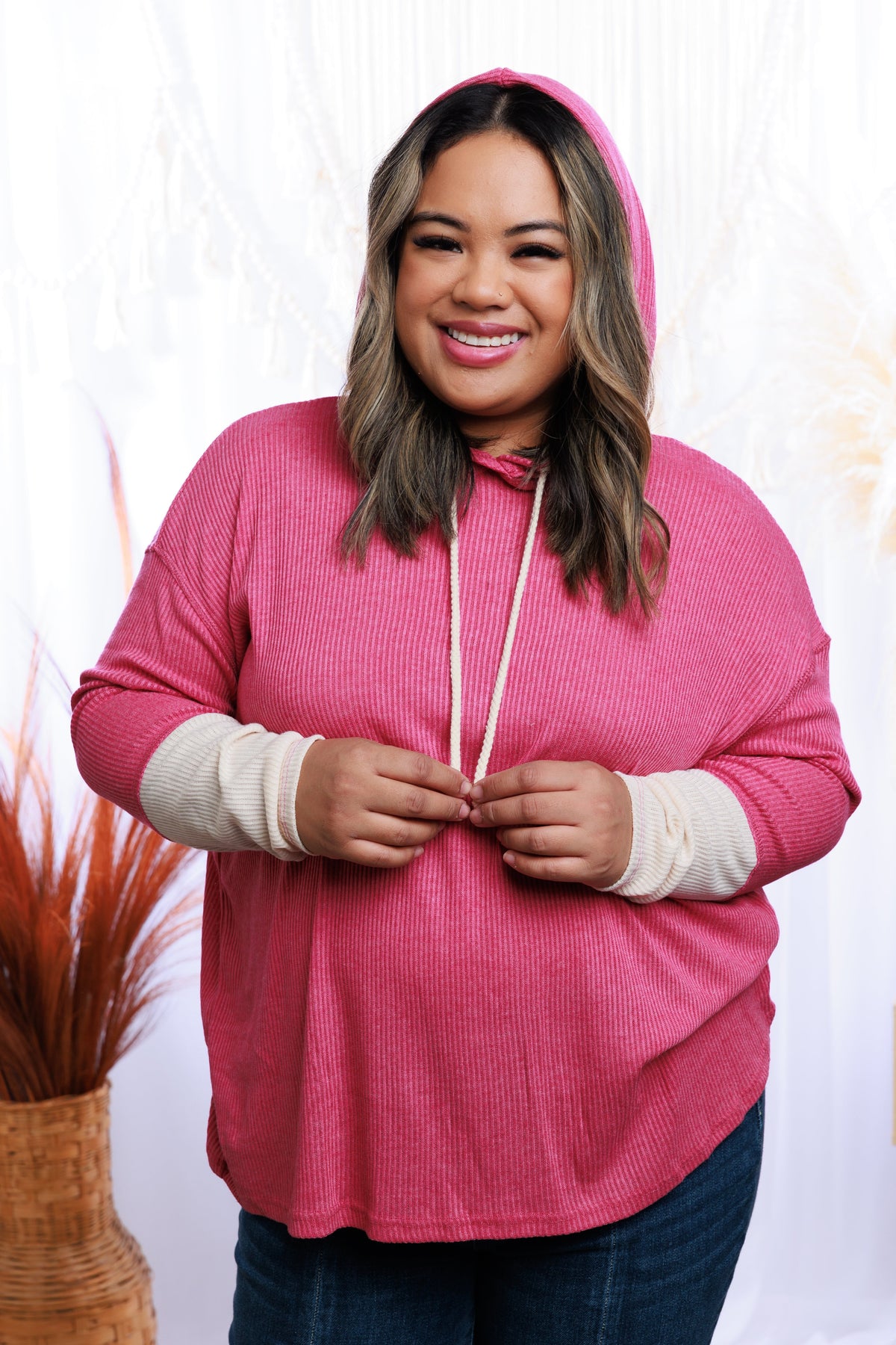 Bella Fuchsia Thumbhole Hoodie