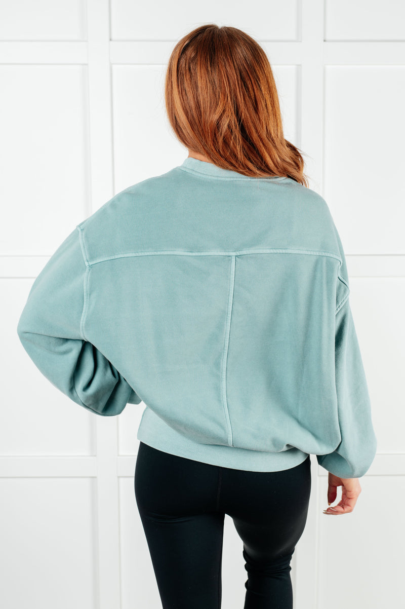 Beyond the Basics Pullover in Blue Grey