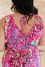 Bless Your Heart V-Neck Dress in Neon Fuchsia