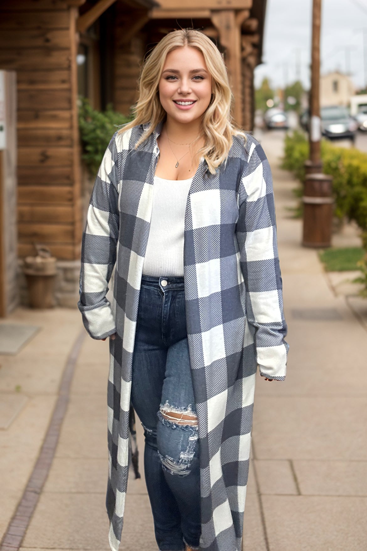 Blizzard Plaid Duster