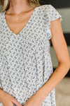 Bloom Service V-Neck Blouse in Ivory