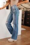 Bree High Rise Control Top Distressed Straight Judy Blue Jeans