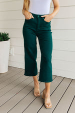 Briar High Rise Control Top Wide Leg Crop Judy Blue Jeans in Teal