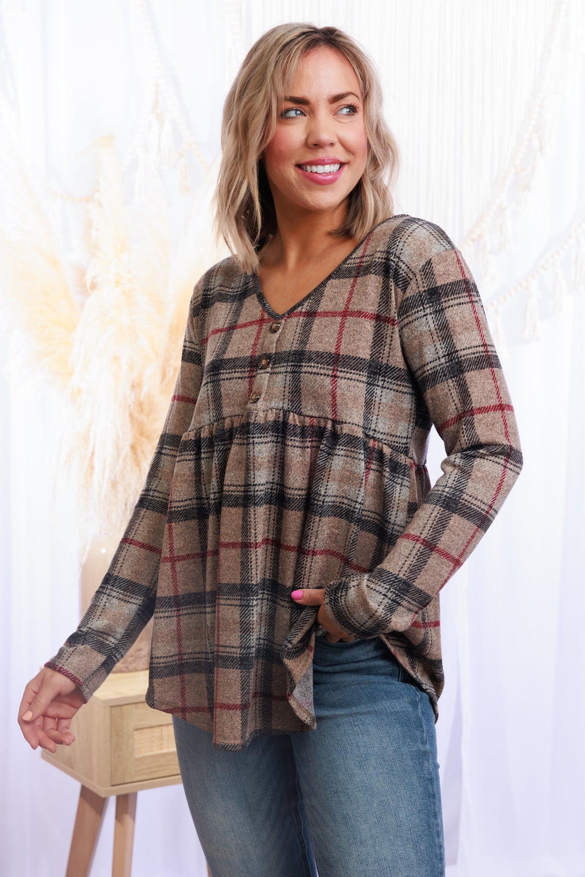 Burrrr-Berry Plaid Babydoll