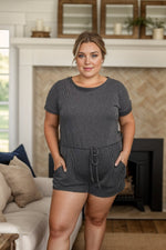 Catch a Good Time Charcoal Romper