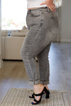 Charlotte High Rise Stone Wash Slim Judy Blue Jeans in Gray