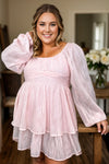 Charming Chiffon Dress - Blush