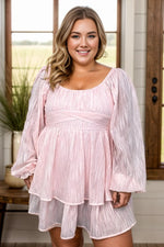 Charming Chiffon Dress - Blush