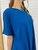 Comfy Cruising Top and Biker Shorts Set in Navy