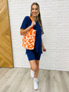 Comfy Cruising Top and Biker Shorts Set in Navy