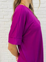 Comfy Cruising Top and Biker Shorts Set in Plum