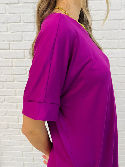 Comfy Cruising Top and Biker Shorts Set in Plum